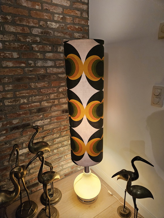 Image 1 of Retro XL floor lamp with glass base from the 1960s