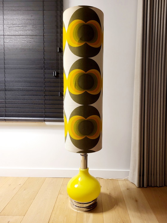 Image 1 of Retro XL floor lamp with glass base from the 1960s