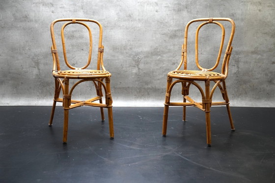 Image 1 of Italian Bamboo Chairs, 1950s, Set of 2