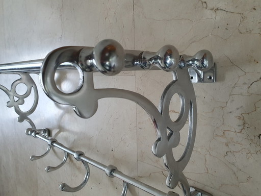 Art Deco aluminum coat rack