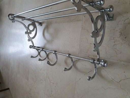 Art Deco aluminum coat rack