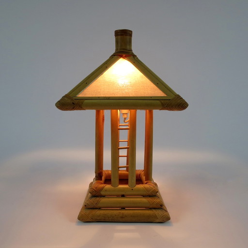 2x vintage oriental table lamps