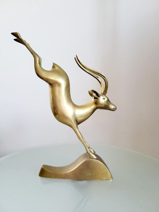 Image 1 of Vintage brass/ brass antelope or gazelle , 1970s