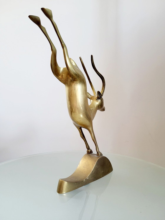 Image 1 of Vintage brass/ brass antelope or gazelle , 1970s