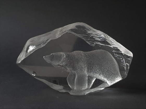 Image 1 of Mats Jonasson - Glass sculpture polar bear - Largest size