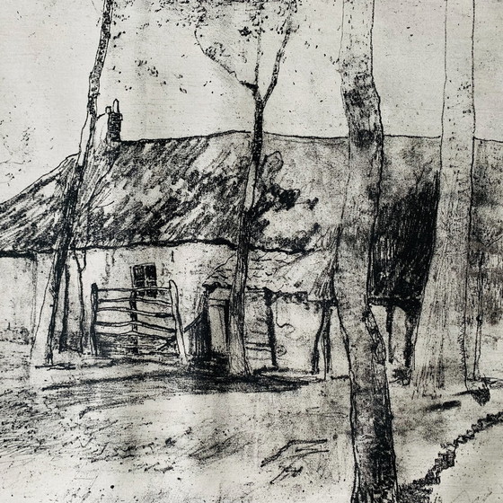 Image 1 of Etching Frans Hens (1856-1928) - La Ferme