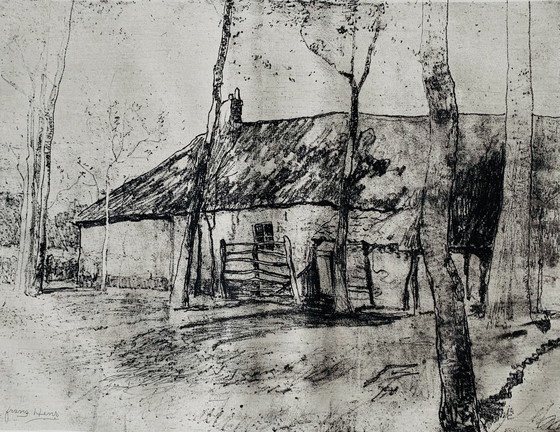 Image 1 of Etching Frans Hens (1856-1928) - La Ferme