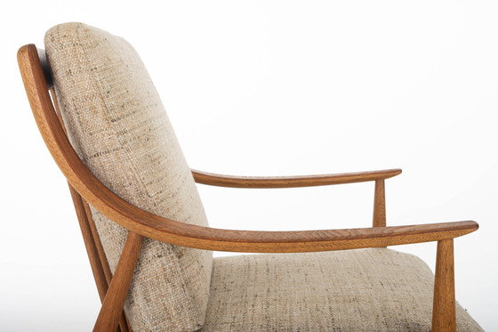 Image 1 of 2 x FD144 Easy Chairs in Oak and Teak by Peter Hvidt & Orla Mølgaard-Nielsen for France & Søn / France & Daverkosen, 1950s