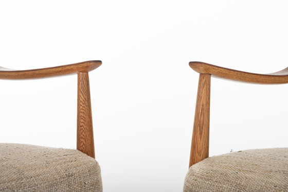 Image 1 of 2 x FD144 Easy Chairs in Oak and Teak by Peter Hvidt & Orla Mølgaard-Nielsen for France & Søn / France & Daverkosen, 1950s