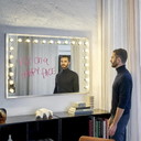 Miroir de maquillage italien vintage avec éclairage