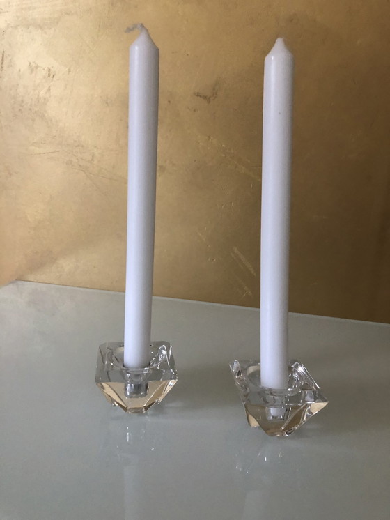 Image 1 of 2x Cristalunie Maastricht candlestick