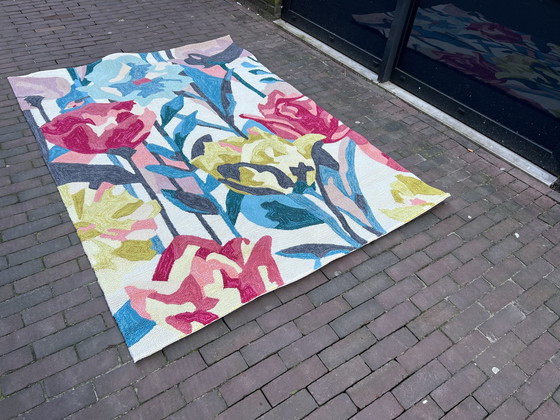 Image 1 of Brink & Campman Harlequin Verdaccio Coral Outdoor Rug