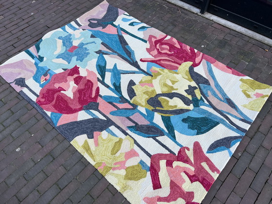 Image 1 of Brink & Campman Harlequin Verdaccio Coral Outdoor Rug