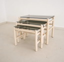 3x Vintage bamboo side table