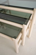 3x Vintage bamboo side table