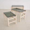 3x Vintage bamboo side table