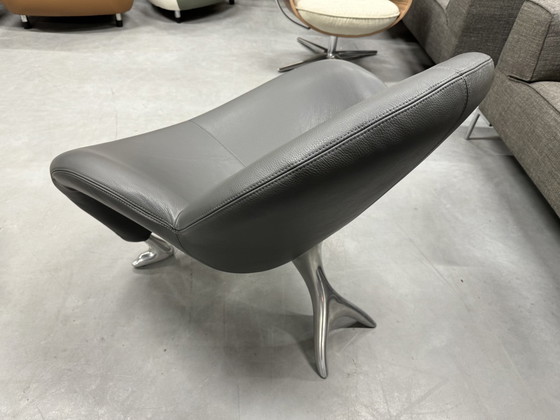 Image 1 of Fauteuil Leolux Papageno cuir gris