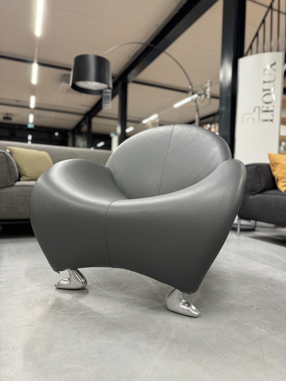 Image 1 of Leolux Papageno armchair gray leather