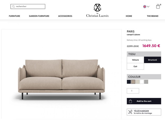 Image 1 of Christian Lacroix design sofa