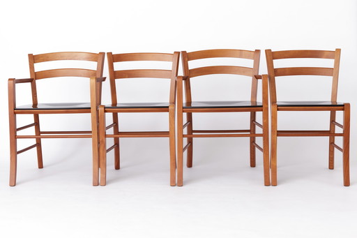 Ensemble de 4 chaises de salle à manger Marocca vintage par Vico Magistretti pour DePadova, 1987