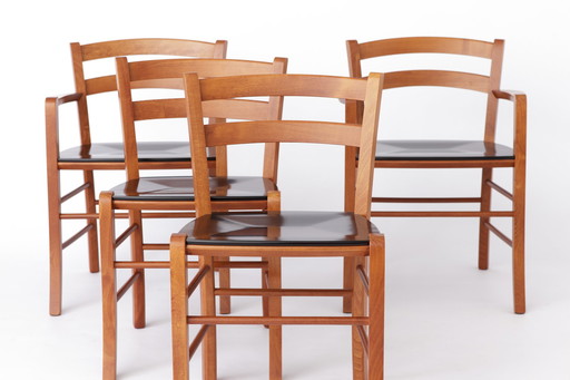 Ensemble de 4 chaises de salle à manger Marocca vintage par Vico Magistretti pour DePadova, 1987