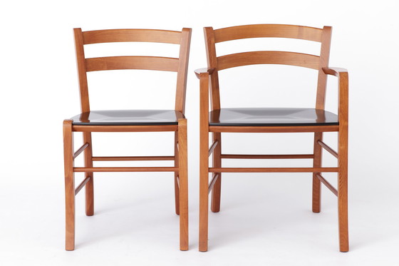 Image 1 of Ensemble de 4 chaises de salle à manger Marocca vintage par Vico Magistretti pour DePadova, 1987