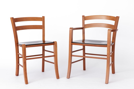 Image 1 of Ensemble de 4 chaises de salle à manger Marocca vintage par Vico Magistretti pour DePadova, 1987