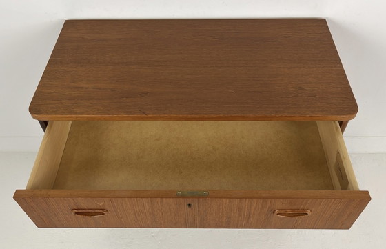 Image 1 of Teak veneer Swedish chest of drawers