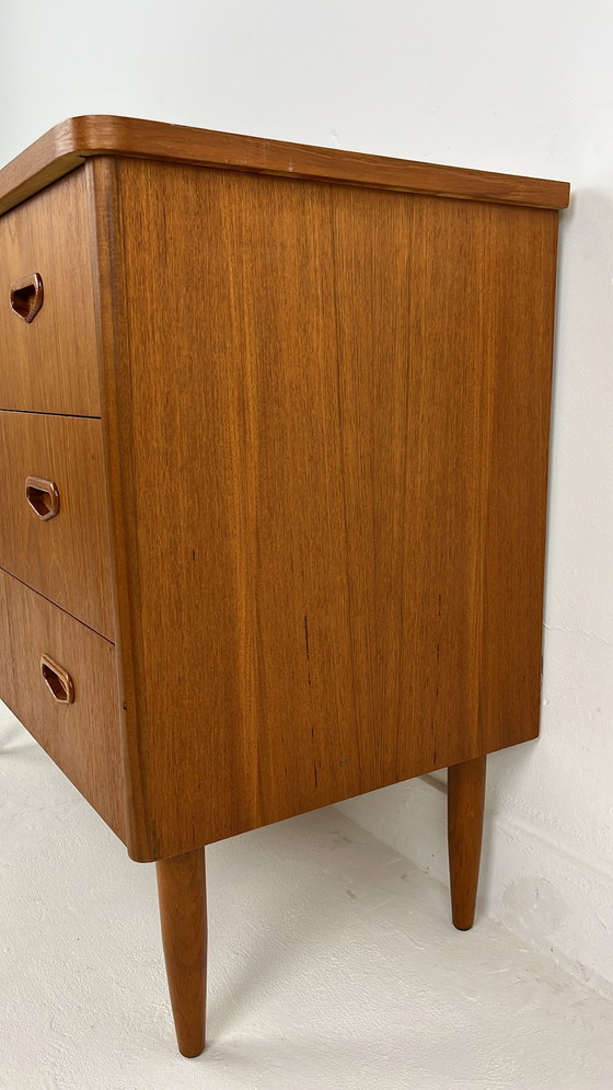 Image 1 of Teak veneer Swedish chest of drawers