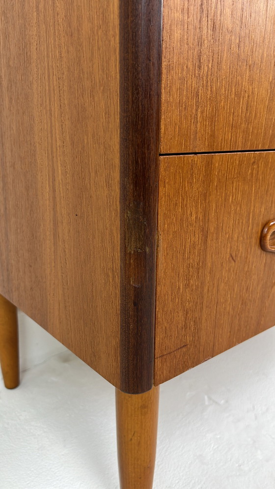 Image 1 of Teak veneer Swedish chest of drawers