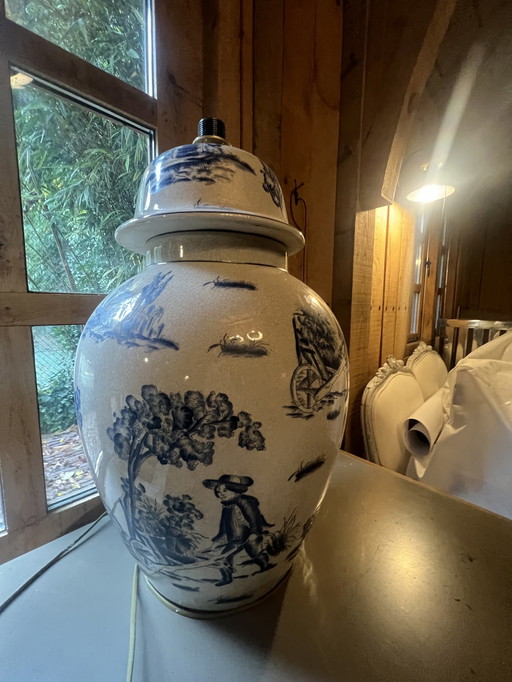 Vintage Old Delft Dutch lamp