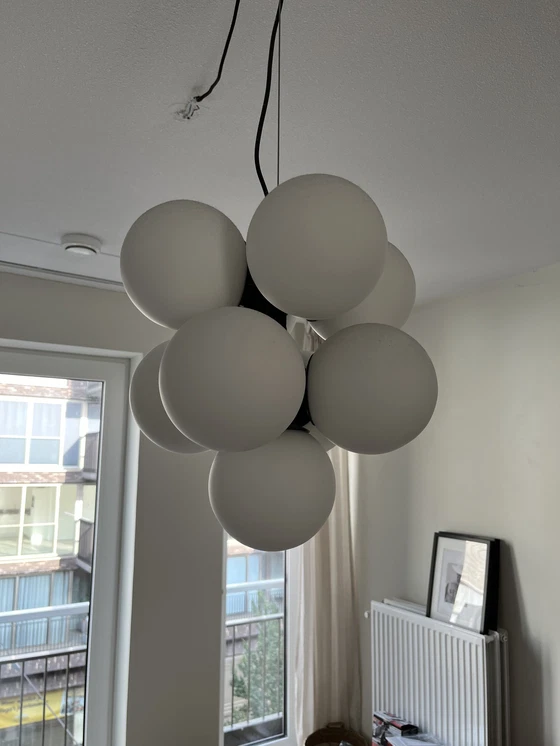 Image 1 of Modern Bollen hanging lamp with black frame