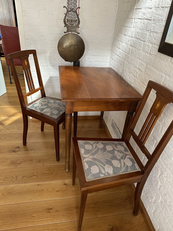 Image 1 of Jugendstihl secretaire +2x Chaise vintage