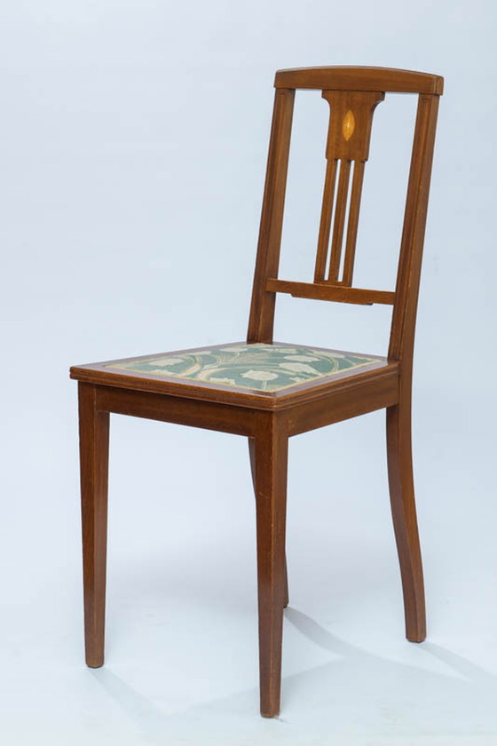 Image 1 of Jugendstihl secretaire +2x Chaise vintage