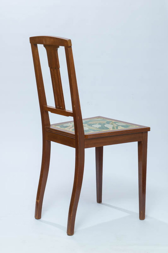 Image 1 of Jugendstihl secretaire +2x Chaise vintage