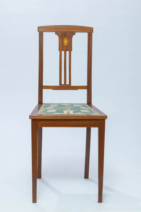 Image 1 of Jugendstihl secretaire +2x Chaise vintage