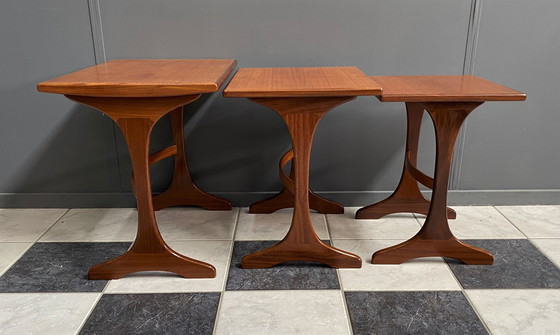 Image 1 of G-Plan Teak Nesting set 1960s from the Fresco Series by Victor Wilkins