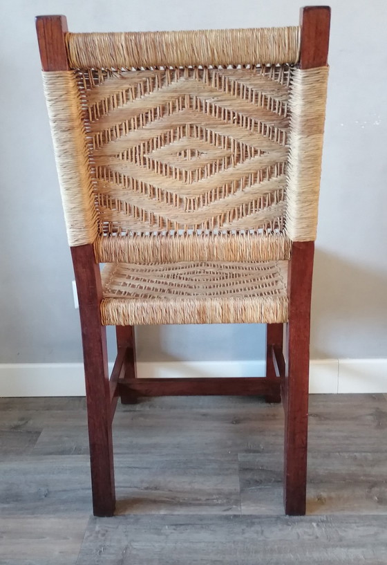 Image 1 of Brutalist, Mid-Century Wickery braided dining chairs