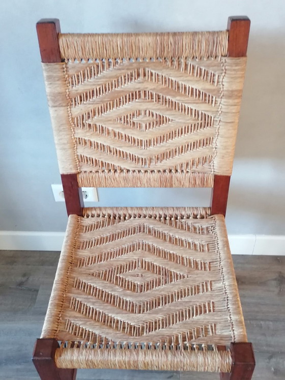 Image 1 of Brutalist, Mid-Century Wickery braided dining chairs