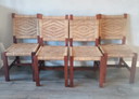 Brutalist, Mid-Century Wickery braided dining chairs