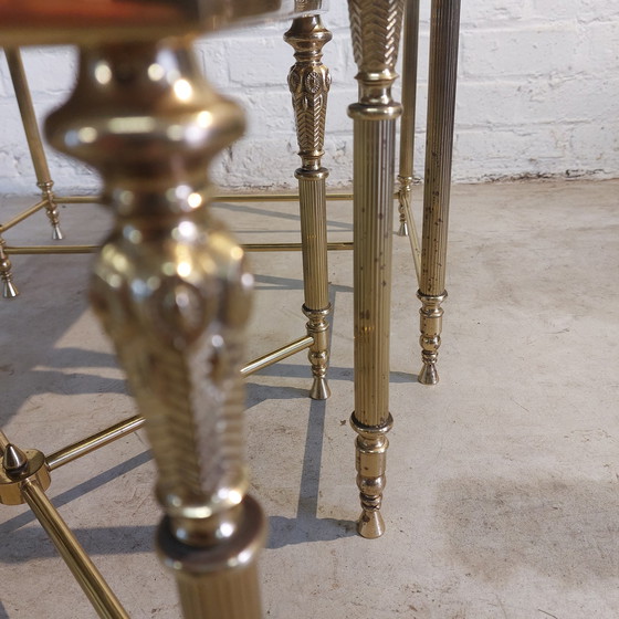 Image 1 of 3x Hollywood Regency nesting tables