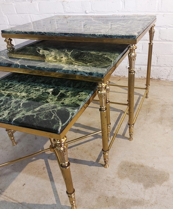 Image 1 of 3x Hollywood Regency nesting tables