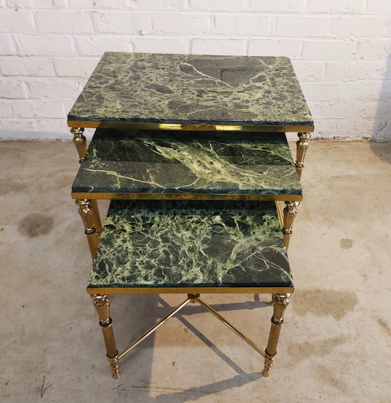 Image 1 of 3x Hollywood Regency nesting tables