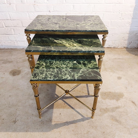 Image 1 of 3x Hollywood Regency nesting tables