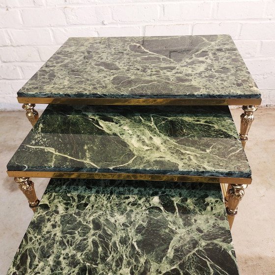 Image 1 of 3x Hollywood Regency nesting tables