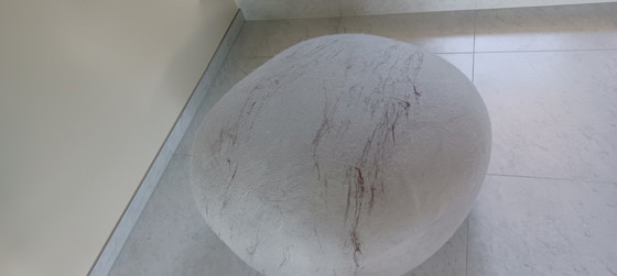 Image 1 of Katsustone pouf/seating element in 100% white marbled wool