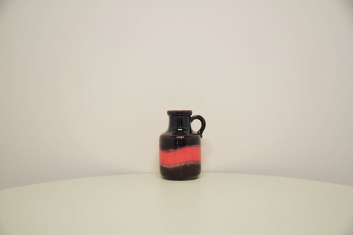 brown & red swirl West Germany jug vase