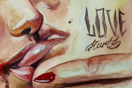 Image 1 of Beautiful watercolor in frame.