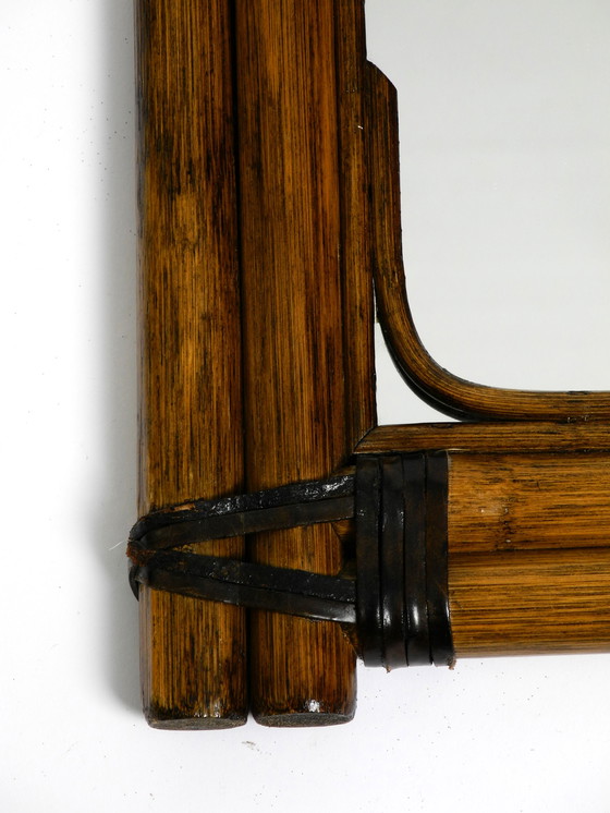 Image 1 of Mid Century Modern bamboo wall mirror