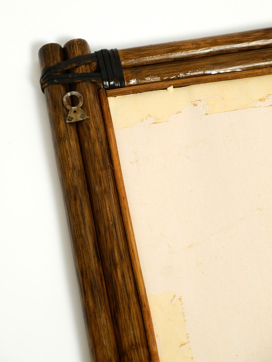 Image 1 of Mid Century Modern bamboo wall mirror